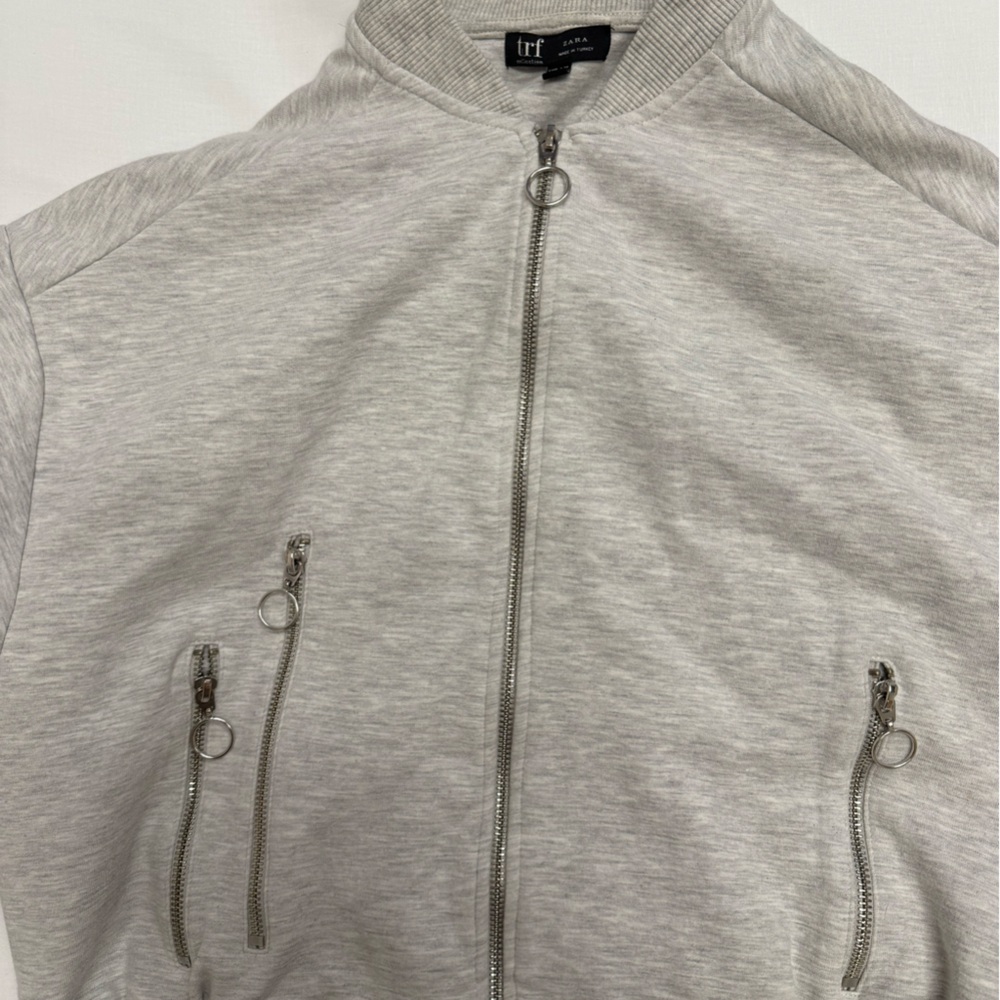 ZARA Gray Zip-Up Jacket